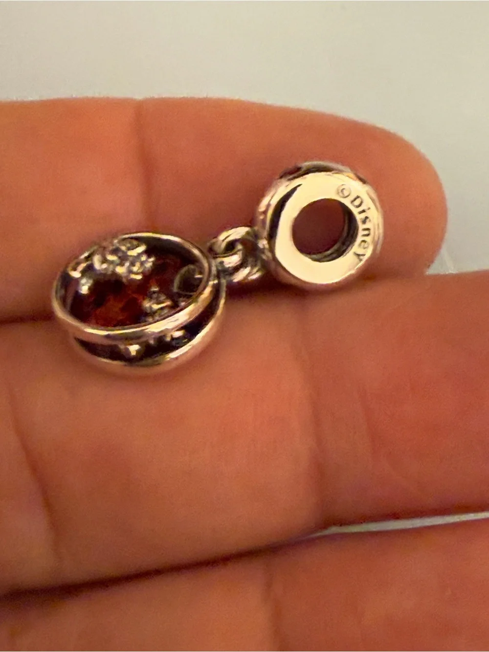 Pandora Red Heart Glitter Dangle Charm